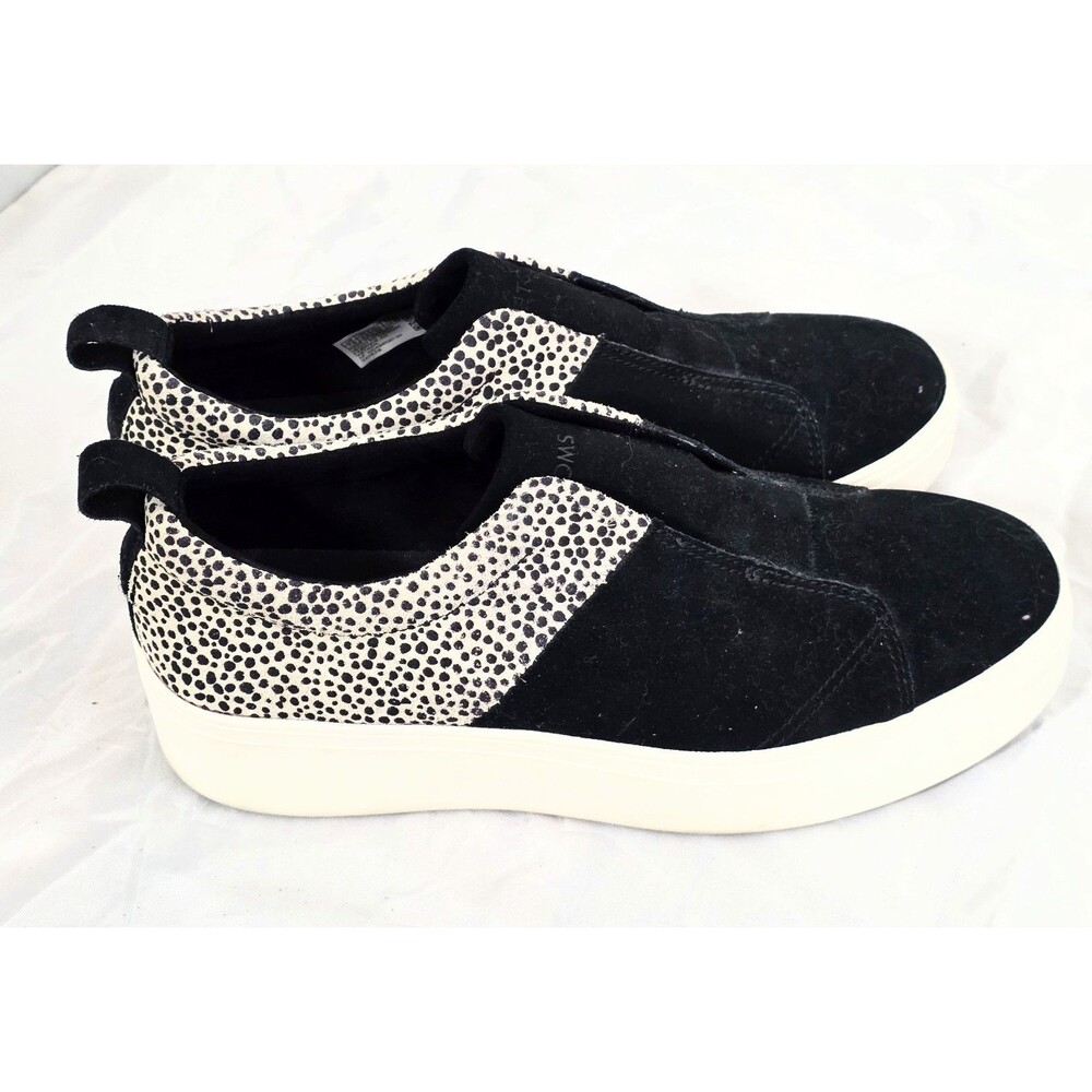 TOMS Amber Black Suede & Mini Cheetah Slip-On Platform Sneakers - Women's 7.5 - Picture 6 of 8